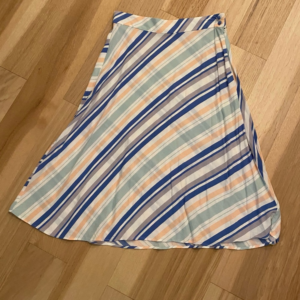 Loft Striped A-Line skirt
